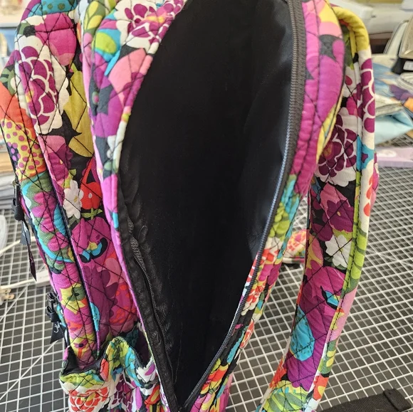 Multicolored Floral Lrg Vera Bradley Double Zip Backpack In Va Va Bloom Pattern - Picture 5 of 12